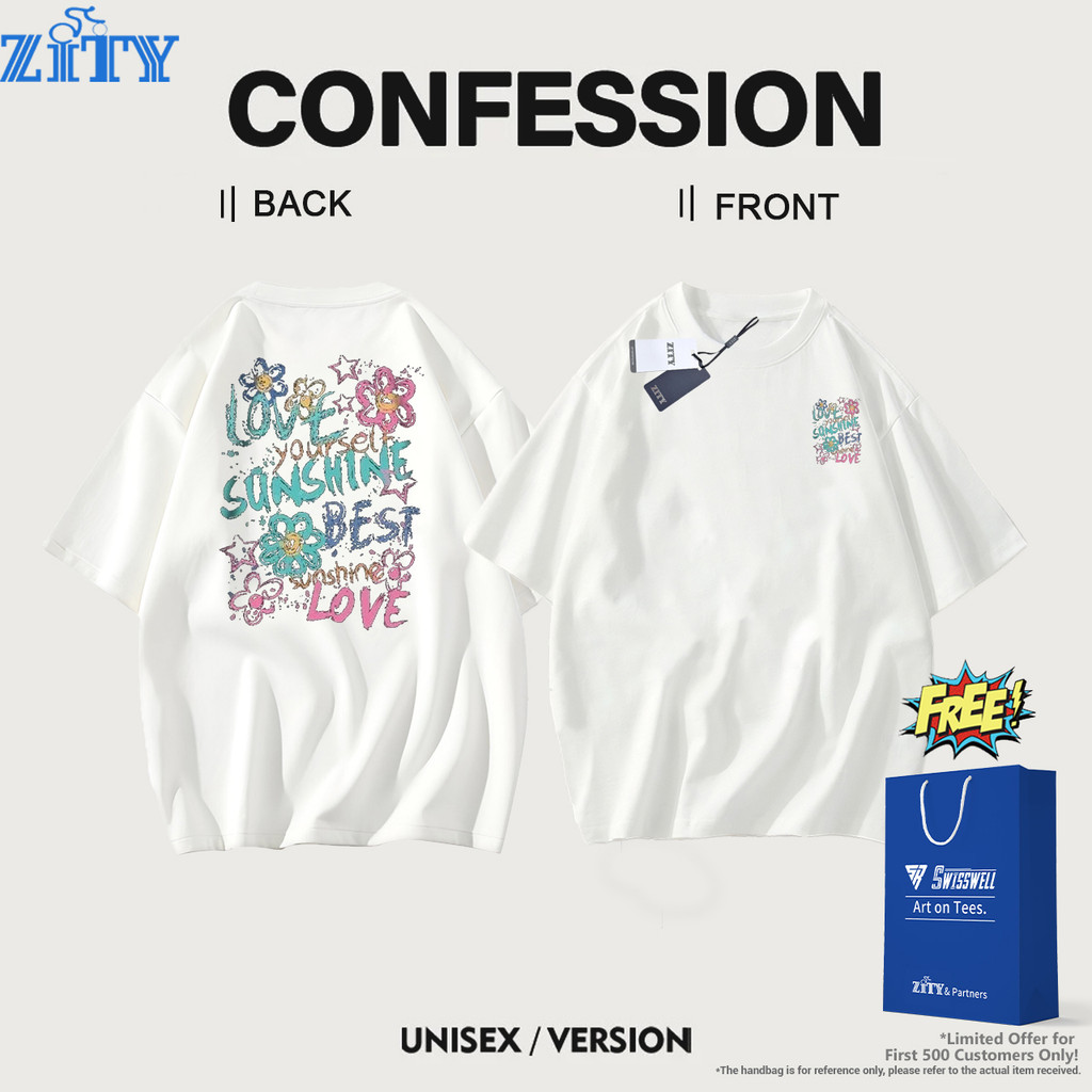 ZITY เสื้อยืดผ้านิ่มๆนุ่มใส่สบาย Holiday T-shirt ผ้าฝ้าย Cotton 100% ลาย letter🧸 คอกลมคอฟิต Oversize สกรีนหน้าหลัง คุณภาพดี เสื้อยืดผู้ชาย 🔥พร้อมส่งค่ะ🔥 COD L5