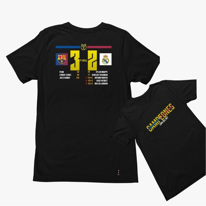 KATUN 30s cotton - Barcelona vs Real madrid final Copa Del Rey 2025 3-2 เสื้อยืด