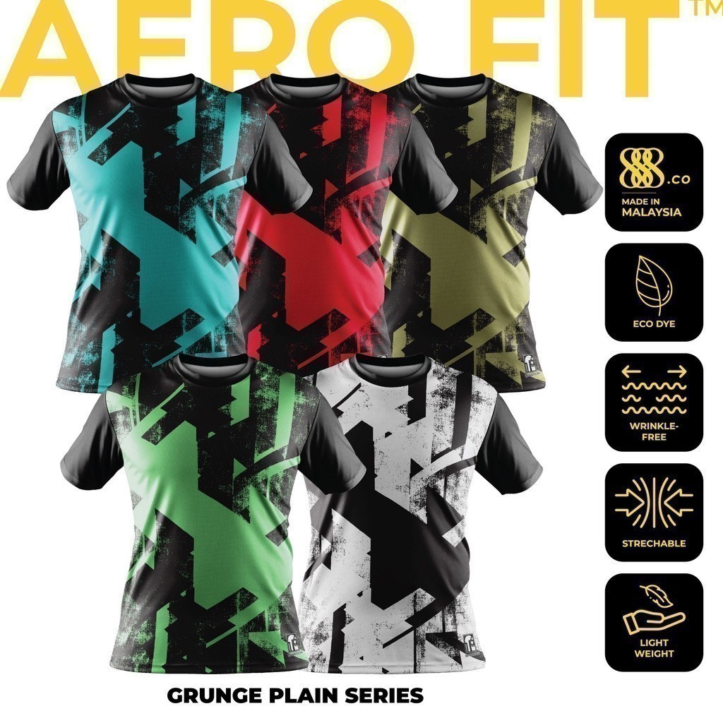 888.co แฟชั่น 2025 X สิบหก Nations คอลเลกชัน Grunge ระเหิดไมโครไฟเบอร์ Jersey Baju Jersi Tshirt ออกแ