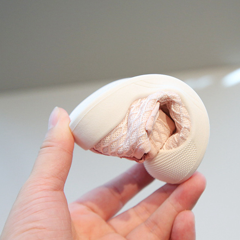 รองเท้าผ้าใบเด็ก สำหรับอายุ 0-5 ปี ลายดอกไม้ สีขาว พร้อมเทคโนโลยีต้านลื่น - รูปที่ 6