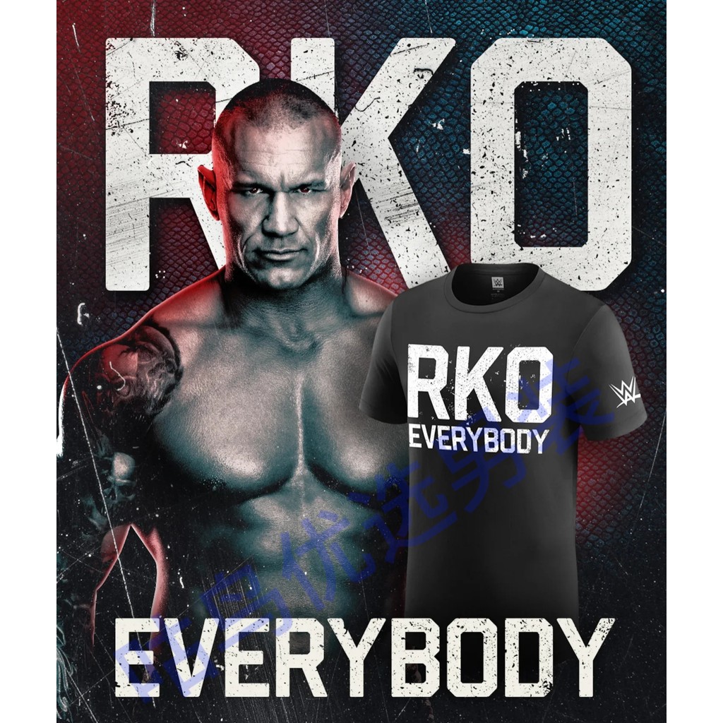 เสื้อยืดแขนสั้นผู้ชาย พิมพ์ WWE Randy Orton รอบคอหลวม สำหรับแฟนมวยปล้ำ