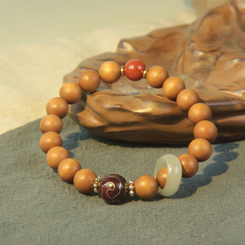 สร้อยข้อมือ Pingbu Qingyun ทำจากไม้จันทน์