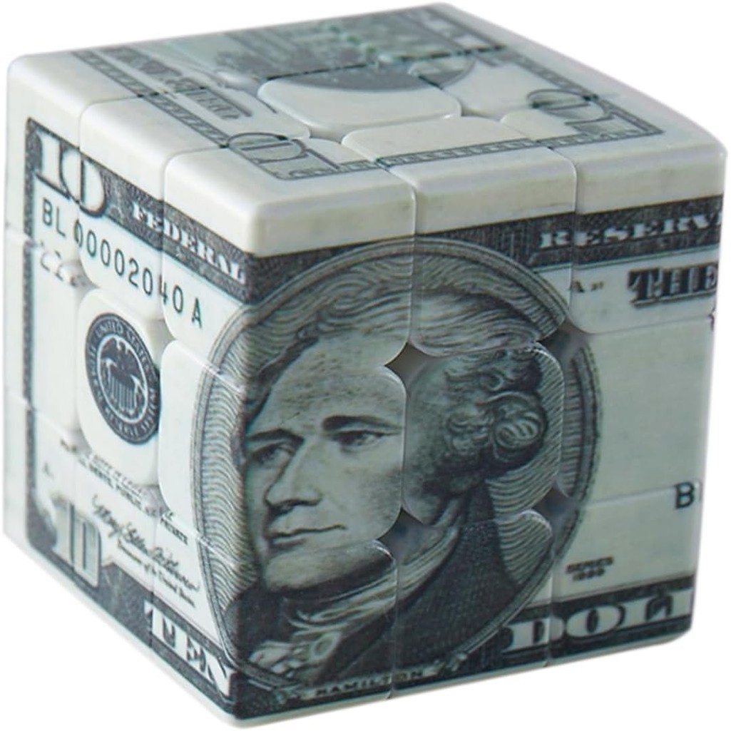 Speed Cube 3x3 Ten-Dollar Notes/Bill กลับรูปแบบ Magic Cube ปริศนา,เกม IQ ปริศนาบรรเทาผลของเล่นผู้ใหญ