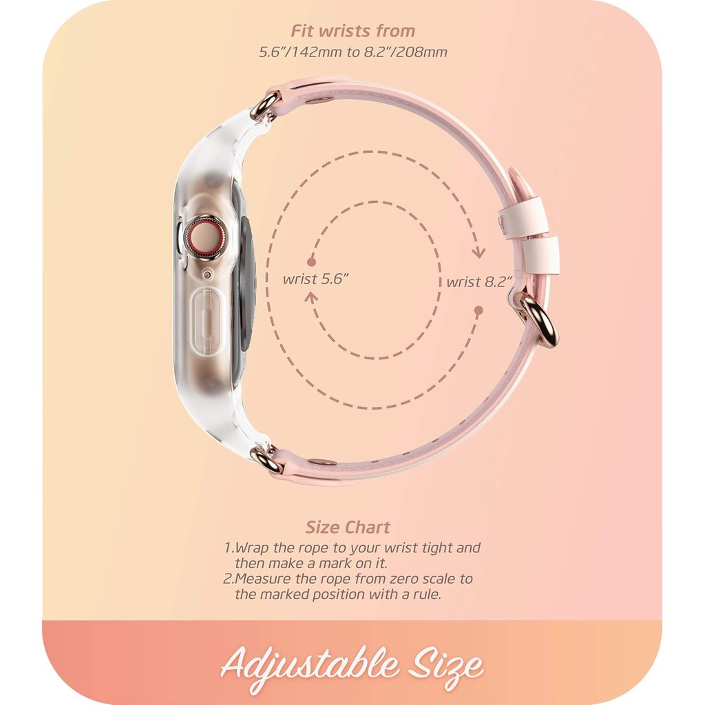 I-Blason Band Designed สําหรับ Apple Watch 38 mm, [Cosmo] Stylish Sporty Protective Bumper Case พร้อ