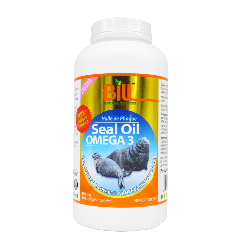 พร้อมสต็อก Canadian Original Coca-Canadian BILL Arctic Seal Oil 500 แคปซูล Omega-3 ลุง Bid