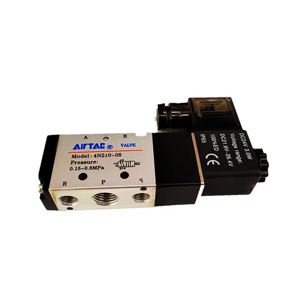 AIRTAC 4N210 - 08 โซลินอยด์วาล์วห้าทางตําแหน่ง DC 24V