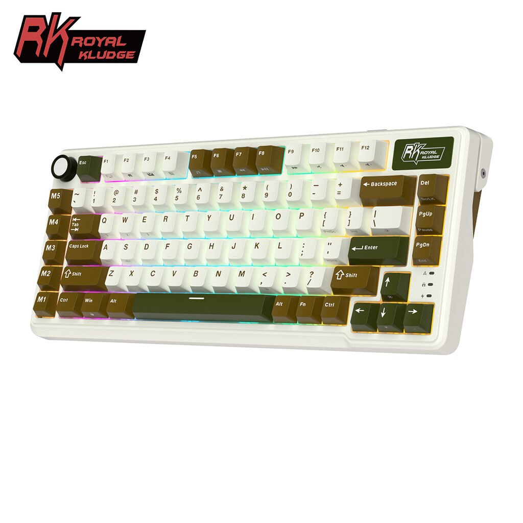 Royal Kludge RK L75 Palm Green 85 คีย์ Diy TriMode RGB แบบมีสายบลูทูธ 2.4G คีย์บอร์ด