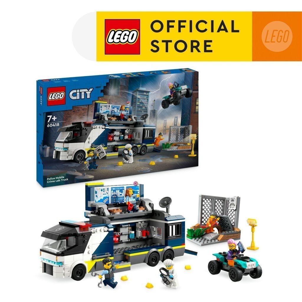 LEGO City 60418 Police Mobile Crime Lab Truck Building Set ของเล่น 674 ชิ้น