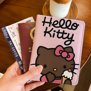 ที่ใส่หนังสือเดินทาง Hello Kitty สดขนาดเล็ก, กระเป๋า ID, ฝาค…