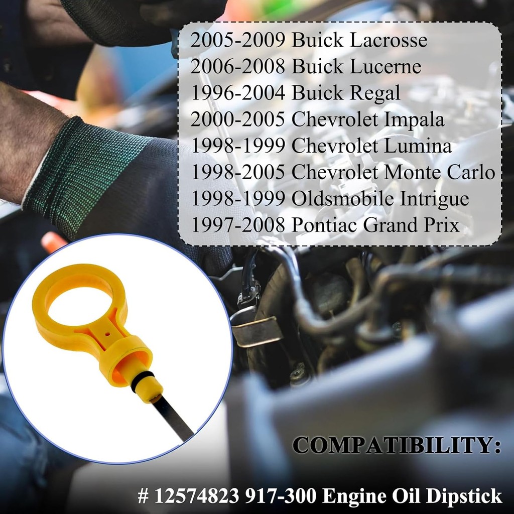 ตัวบ่งชี้การวัดระดับน้ํามันเครื่องเข้ากันได้กับ 2005-2009 Buick Lacrosse,2006-2008 Lucerne,1996-04 R