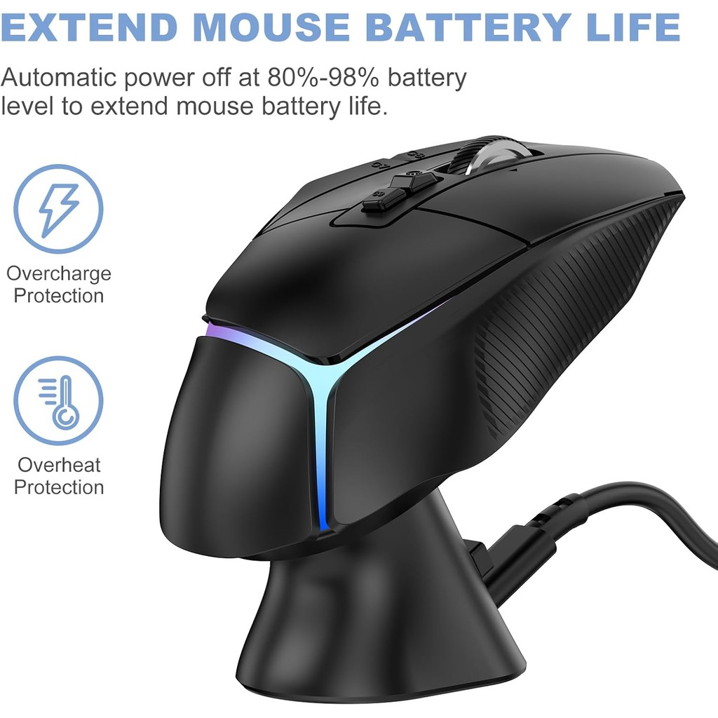 แท่นชาร์จสําหรับเมาส์คอมพิวเตอร์ Logitech G Pro X Superlight 2/1,G502/G502X/G502X Plus Lightspeed,G7