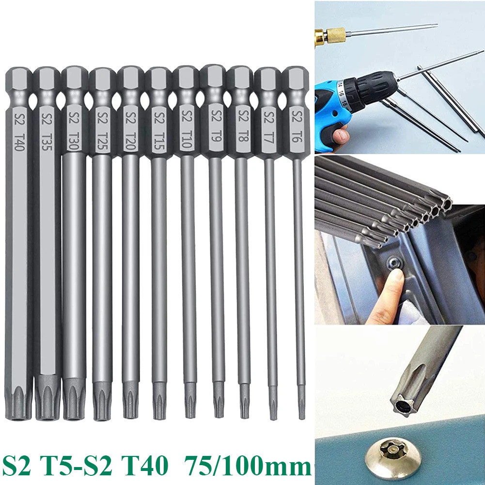 12/11 ชิ้น 1/4 "Hex Bits Driver Tamper Proof Security เจาะแม่เหล็กชุด Bit Torx ไขควงแบนหัว F1FC คุณภ