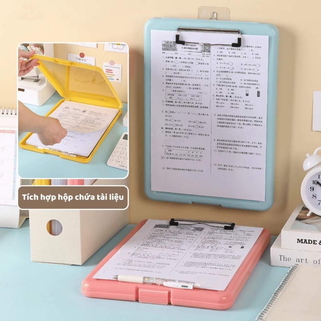 คลิปเอกสาร A4 พร้อมกล่องเอกสารล็อคในตัวทําจากพลาสติก PP กันน้ํา EH610