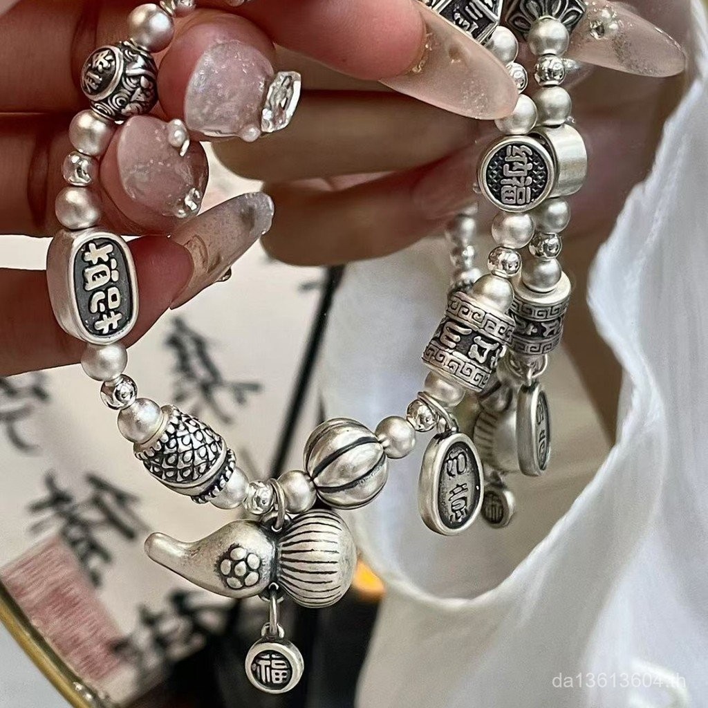 Gourd Life, Money Fortune Life Bracelet 999 Fu Lu] Na Fu [Gourd Variety Original Design Pure Silver