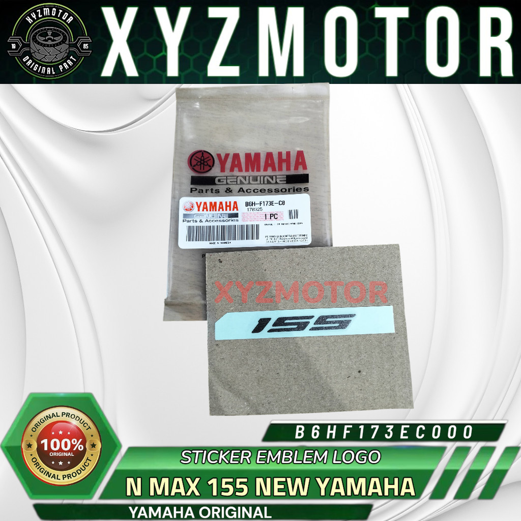 สติ๊กเกอร์ EMBLEM LOGO 155 N MAX 155 ใหม่ YAMAHA B6H-F173E-C0 ต้นฉบับ