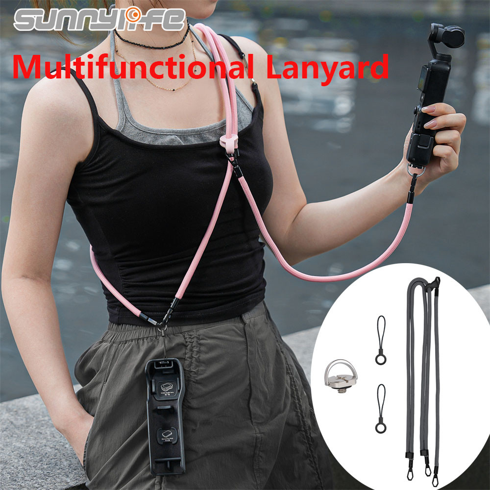 Sunnylife สายคล้องคอ Lanyard พร้อมสกรูสําหรับ DJI Osmo Pocket 3/OSMO 360/Insta360 X5 Anti-fall เชือกอะไหล่กล้องสําหรับสายคล้องโทรศัพท์