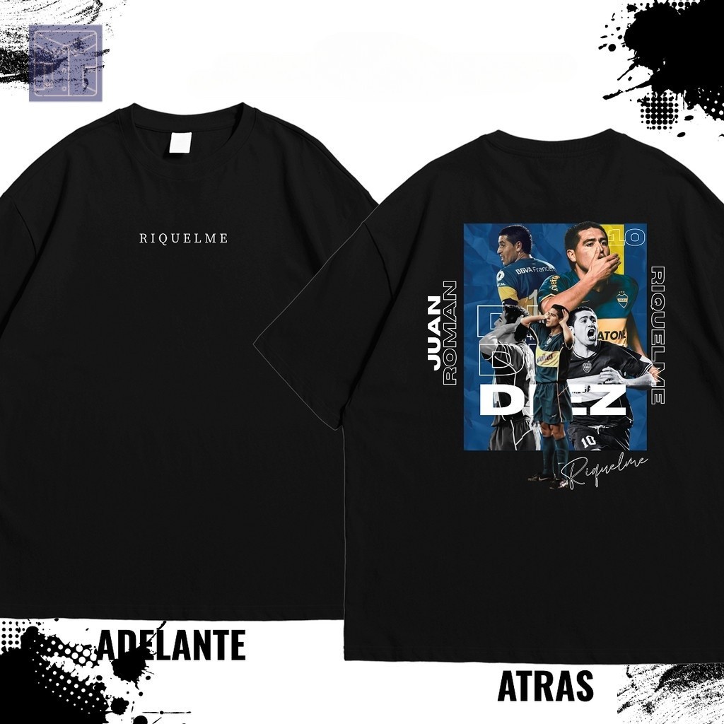 Riquelme V2 Baju Tee – Cotton 100%, คอกลม Unisex, ดีไซน์ฟุตบอลคลาสสิก, สต็อกพร้อม!