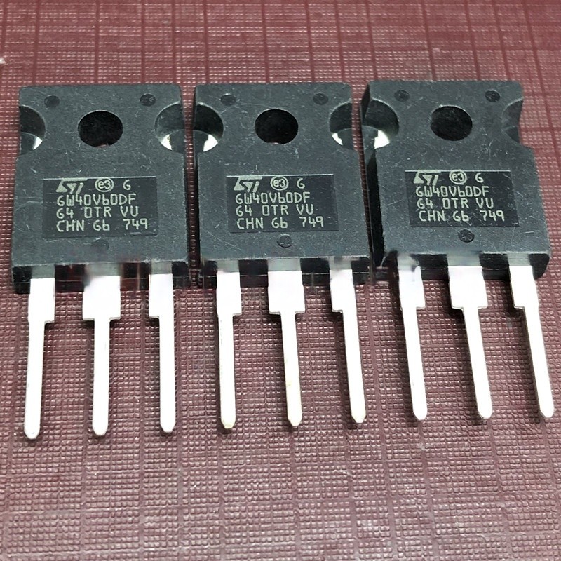 ((1 ชิ้น) ชิ้นส่วนอิเล็กทรอนิกส์ GW40V60DF STGW40V60DF คลังสินค้าพร้อม TO-247 600V 40A MOS Field Eff