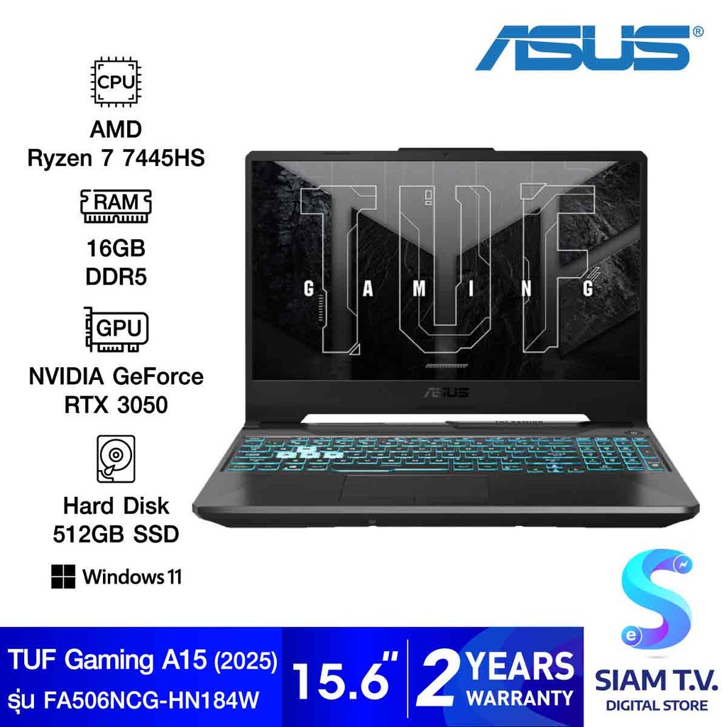 NOTEBOOK (โน้ตบุ๊ค) ASUS TUF GAMING A15 FA506NCG-HN184W (GRAPHITE BLACK) โดย สยามทีวี by Siam T.V.