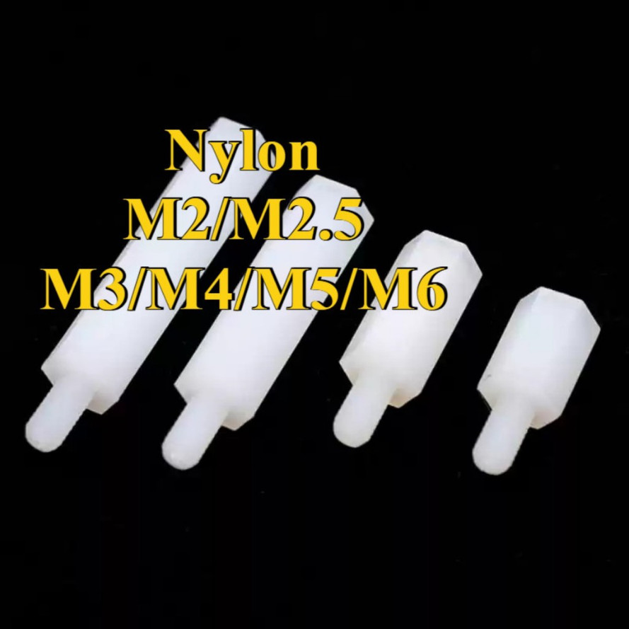 [การจัดส่งพร้อมท์] เสารองบอร์ด ผู้เมีย พลาสติก /Nylon Spacer เสารองบอร์ด ไนลอน ผู้เมีย DIY พลาสติก ไนล่อน Single pass Hex Column M2/M2.5/M3/M4/M5/M6 [YMH-CB-1]