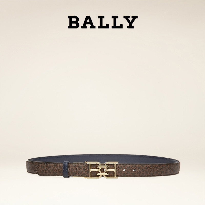 เข็มขัดหนัง BALLY สีน้ำตาลและน้ำเงิน สำหรับของขวัญคริสต์มาส