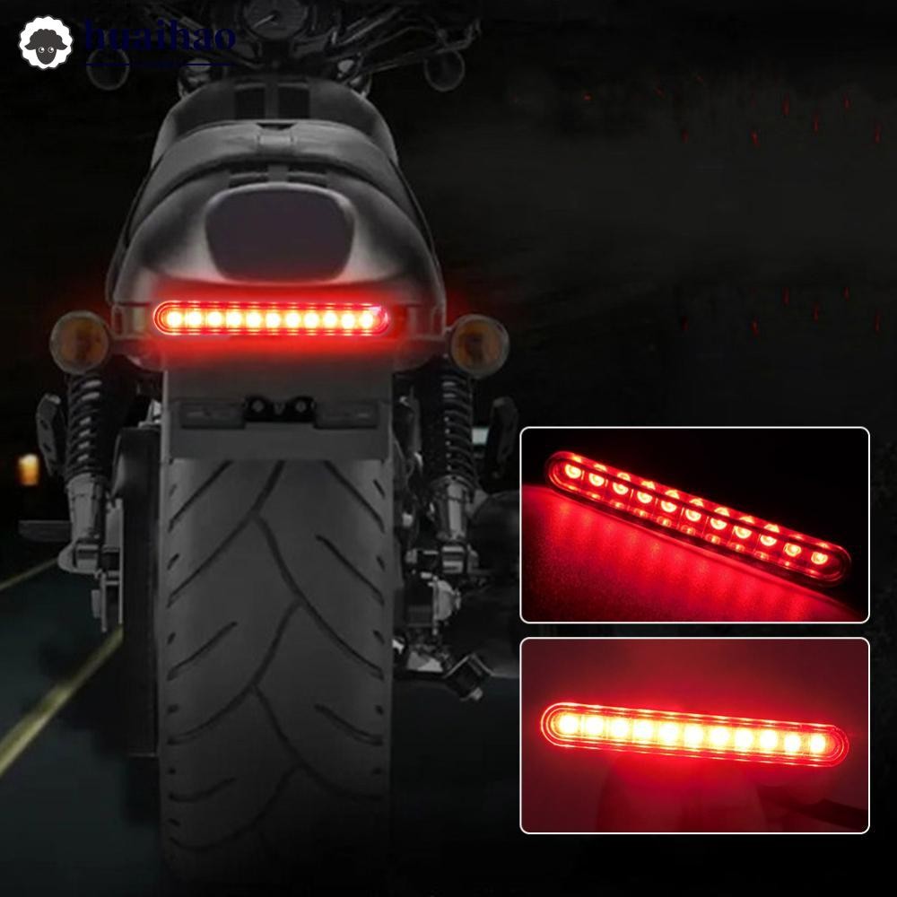 HUAIHAO รถจักรยานยนต์ด้านหลังไฟเบรค Mini 12V 11LED ไฟท้ายหยุดโคมไฟสําหรับ Dirt bike รถมอเตอร์ไซด์ป้า