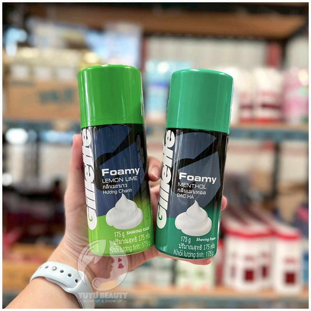 Gillette Foamy Lemon 175 G./ Gillette Foamy Menthol 175 G. ยิลเลตต์ โฟมมี่