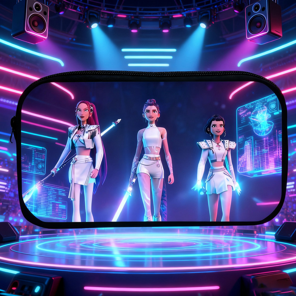 Kpop Demon Hunters กล่องดินสอกระเป๋าเครื่องเขียน Huntrix Kpop กระเป๋านักเรียนประถม