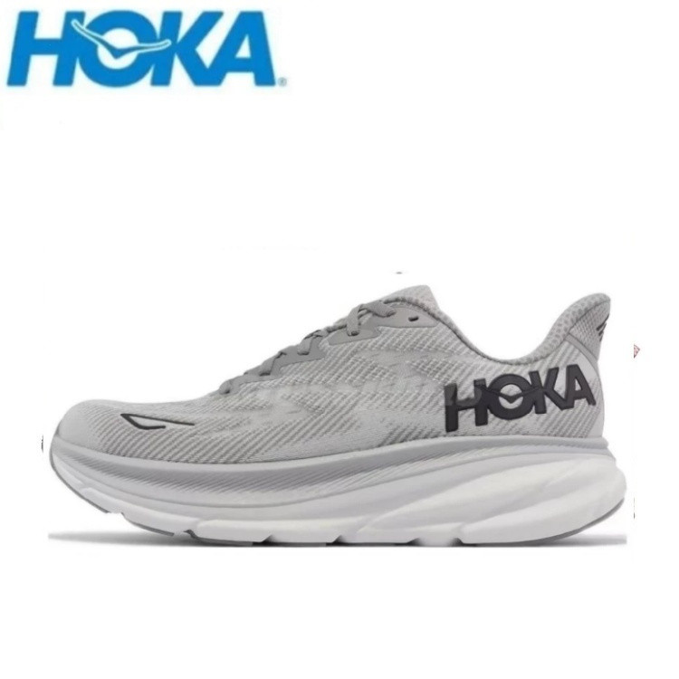 รองเท้าวิ่ง HOKAHOKA Clifton 9 พื้นต่ำ สำหรับ Unisex สีเทา