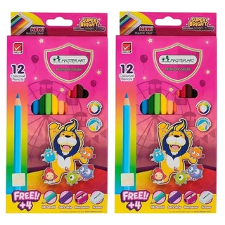 (6 กล่อง) สีไม้ Master Art มาสเตอร์อาร์ต 12 สี แท่งยาว รุ่นซุปเปอร์ไบร์ท