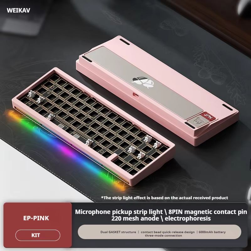 Weikav Nut65 Wireless Mechanical Esports Gaming Keyboard Kit Tri-Mode Wired Bluetooth 2.4G 6000mah A