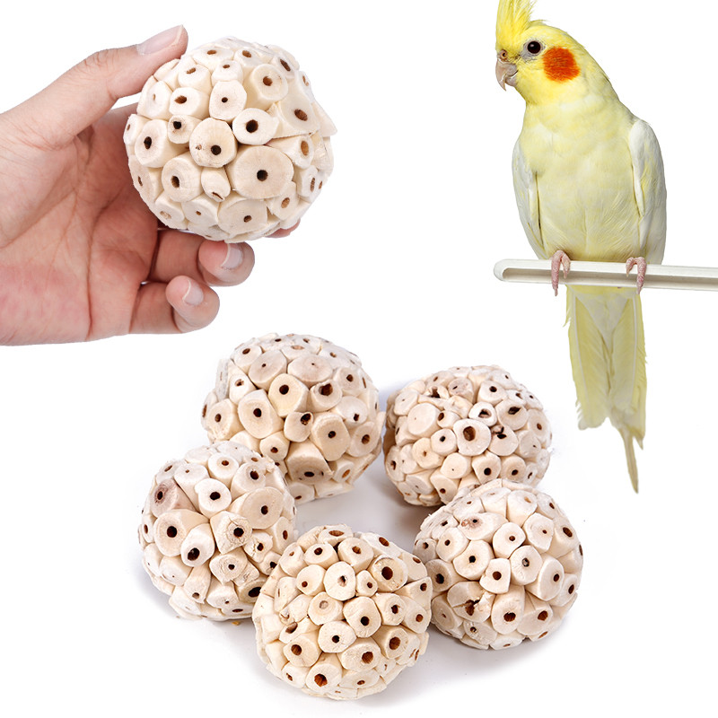 พร้อมสต็อกParrot Chewing Toy Ball Chew Shred Foraging Bird Cage อุปกรณ์เสริมสําหรับ Parakeet Parrotlet Lovebird Budgies Conure Cockatiel