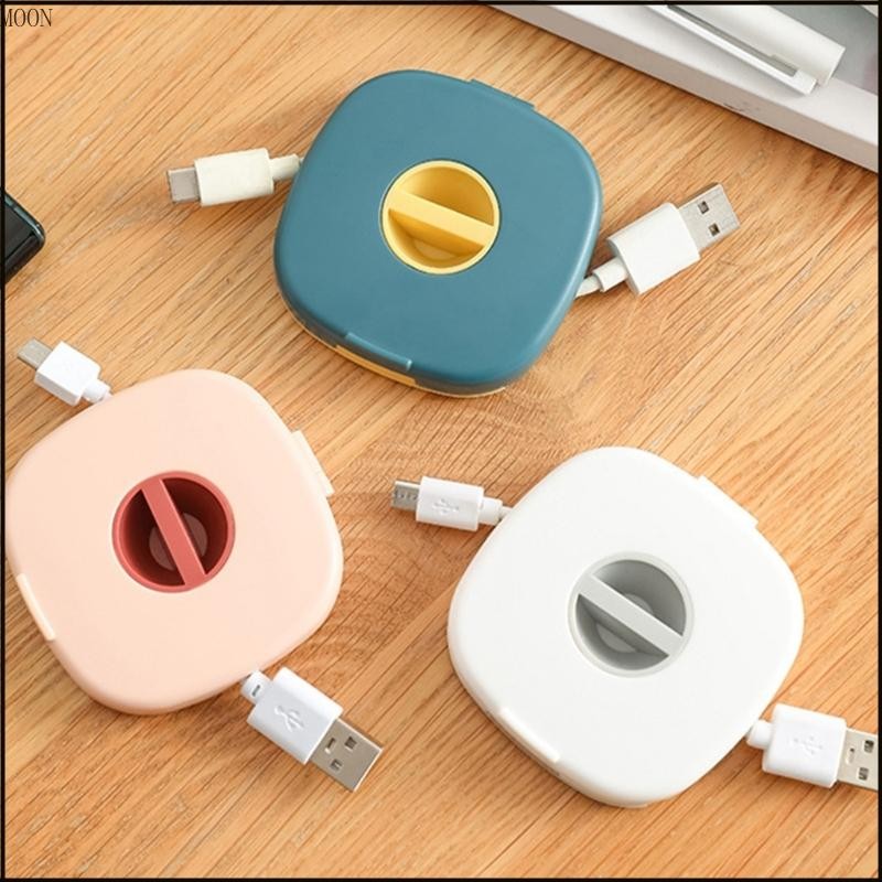 MOON Cable Winder Empty Stretching Wire Organiser Retractable Cable Management Box for USB Headphone