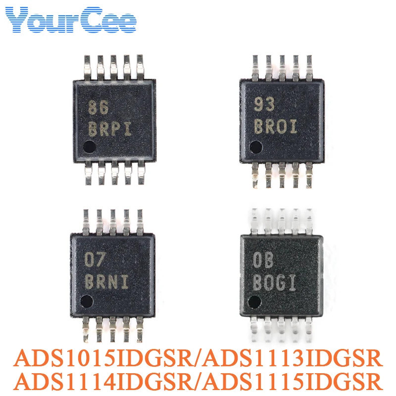 ADS1115IDGSR ADS1015IDGSR ADS1113IDGSR ADS1114IDGSR ADS1015IDGS ADS1015 VSSOP-10 16-bit ADC ชิป SMD 