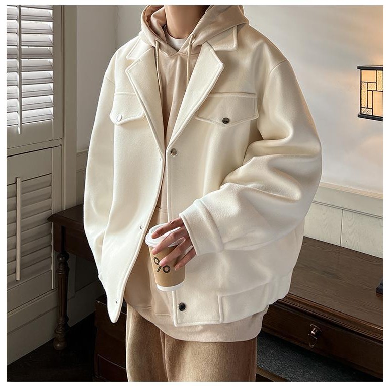 เสื้อเบอมเปอร์ผู้ชายสำหรับฤดูหนาว ไซส์พิเศษ ทำจากผ้าขนสัตว์คุณภาพสูง - รูปที่ 7