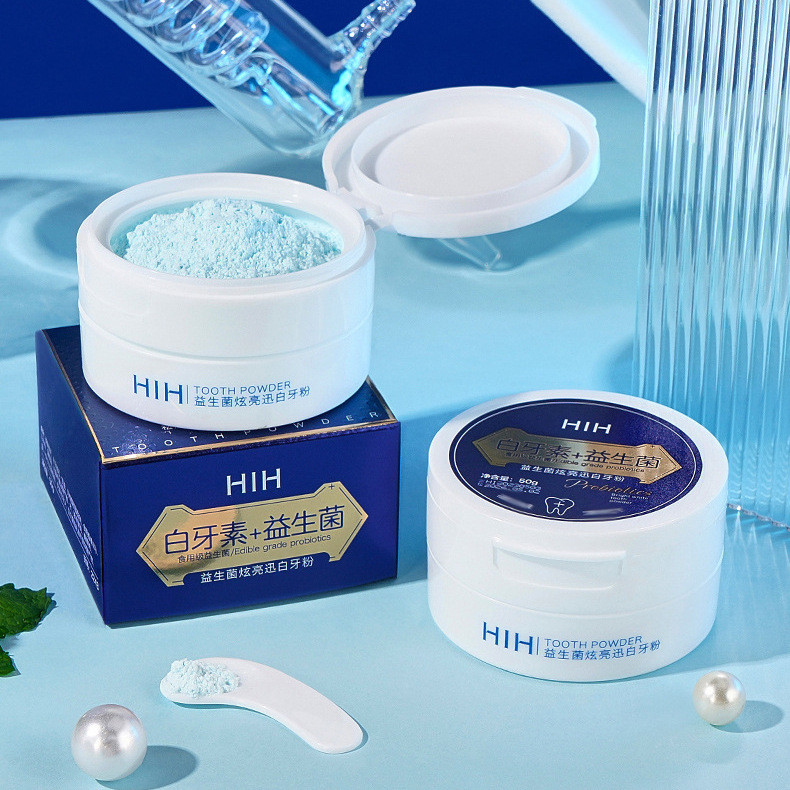 HIH Probiotics Dazzling Brightening Whitening Tooth Powder Clean Mint Flavour Fresh Breath 4HF926