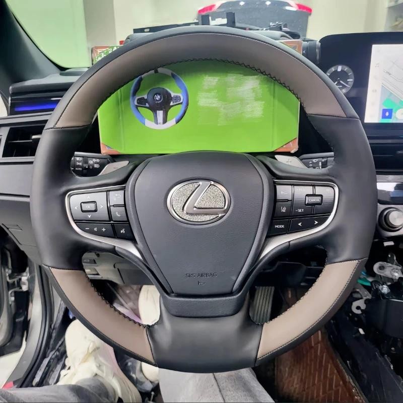 สําหรับ Lexus IS300H NX300H CT200H IS250 IS200 RX400H RX450H มือเย็บทนต่อการสึกหรอหนังแท้พวงมาลัยรถ