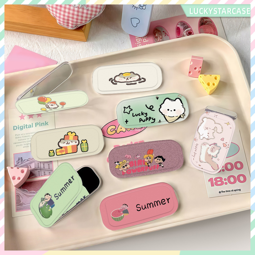 Stand Holder แบบพกพา ที่มองไม่เห็น ที่วางโทรศัพท์ตั้ง การ์ตูนน่ารัก ขาตั้งโทรศัพท์มือถือ กระจกพับได้ พับได้ สากล โต๊ะ