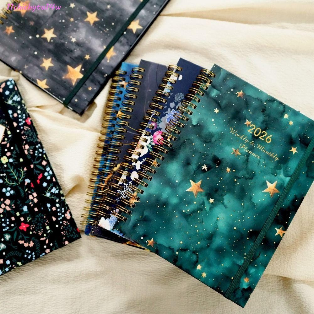 CHICHYTU14W 2026 Schedule Planner Notepad, ประสิทธิภาพสวมใส่ A5 สมุดบันทึกวางแผนวาระ, กําหนดเวลากระด