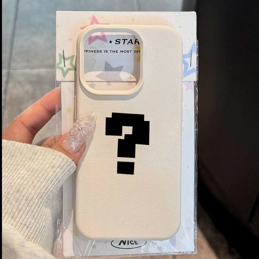 สําหรับOPPO A60 A38 A5 A18 A17 A57 A16 A36 A55 A15 A7 A15S A76 A35 A53 A74 A16K A77 A54 A92 A31 โมเสกเครื่องหมายคําถามหนังกันกระแทกส่วนบุคคลรูปแบบนุ่มหนังรูปแบบหนังกันกระแทกส่วนบุคคลพื้นผิว