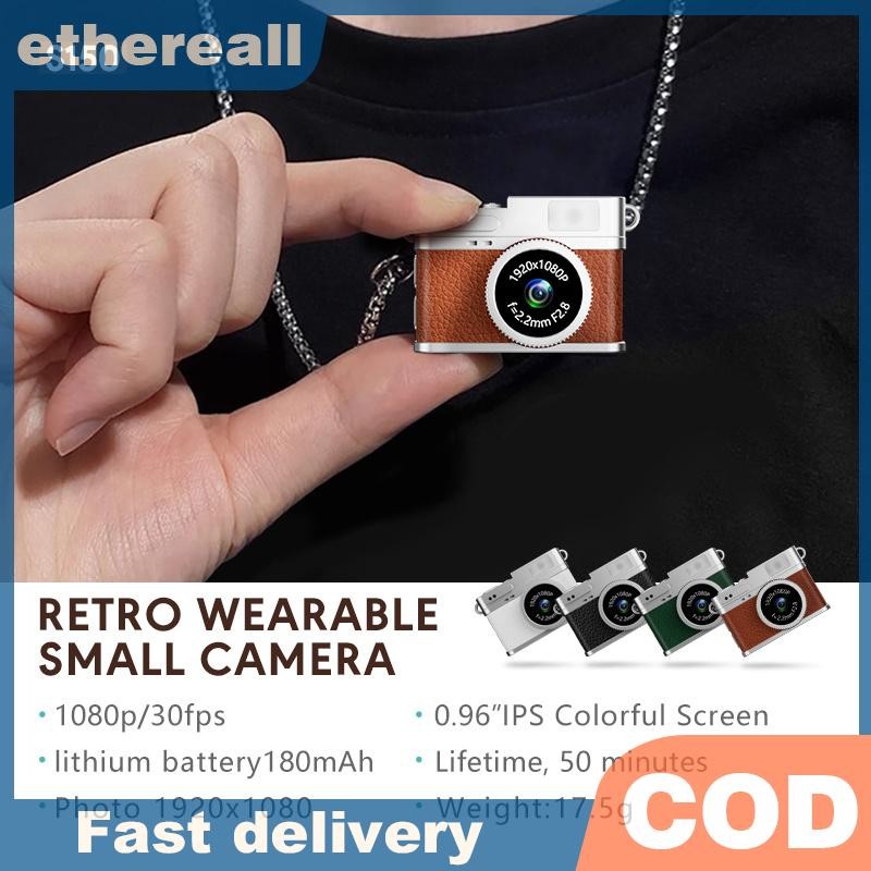 ETH ETH ETH กล้องย้อนยุคพร้อมหน้าจอในร่มกลางแจ้ง Home 1080p กีฬาแบบพกพา Vintage เครื่องบันทึกวิดีโอข