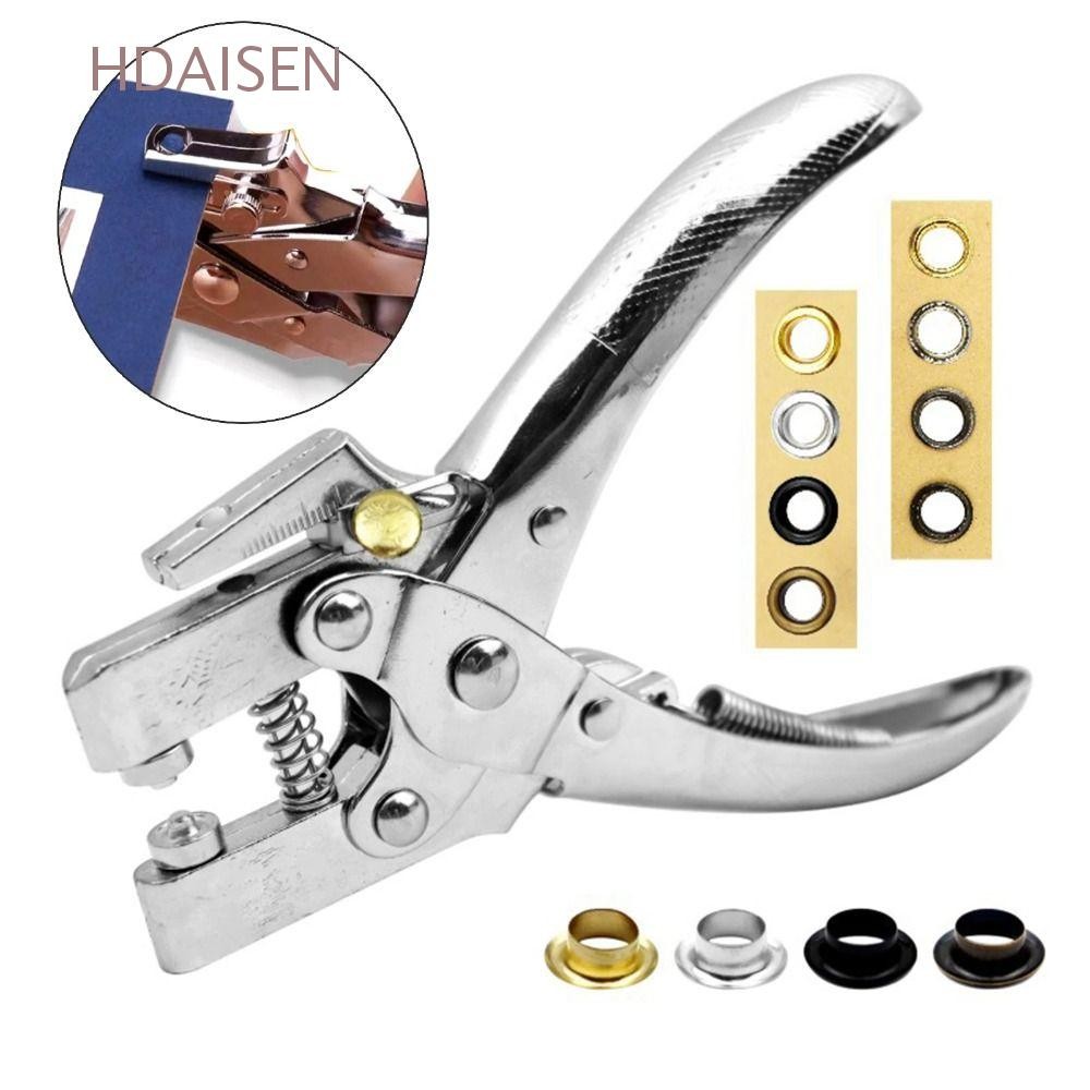 HDAISEN ชุดคีมเจาะรูตาไก่, อเนกประสงค์พร้อม 100/200 ชิ้น Grommets ตาไก่เจาะ Grommet ชุดคีมตาไก่, ประหยัดแรงงาน Multi-Duty หนังเจาะเครื่องมือ