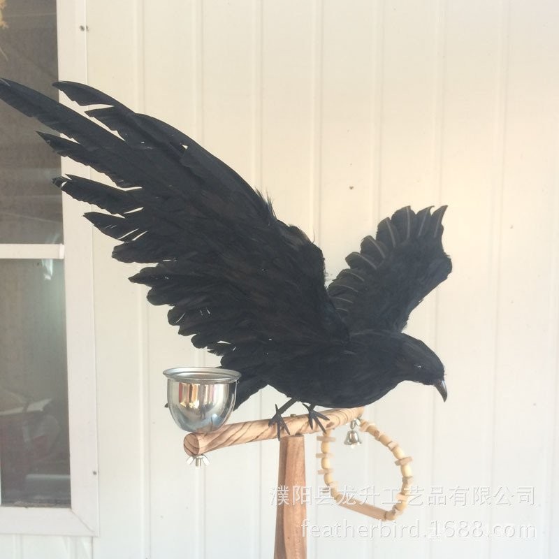 จําลอง Crow Crow Crow Crow Crow Crow ตกแต่งฮาโลวีน Props Ghost เทศกาล Party Feather Bird PMOU