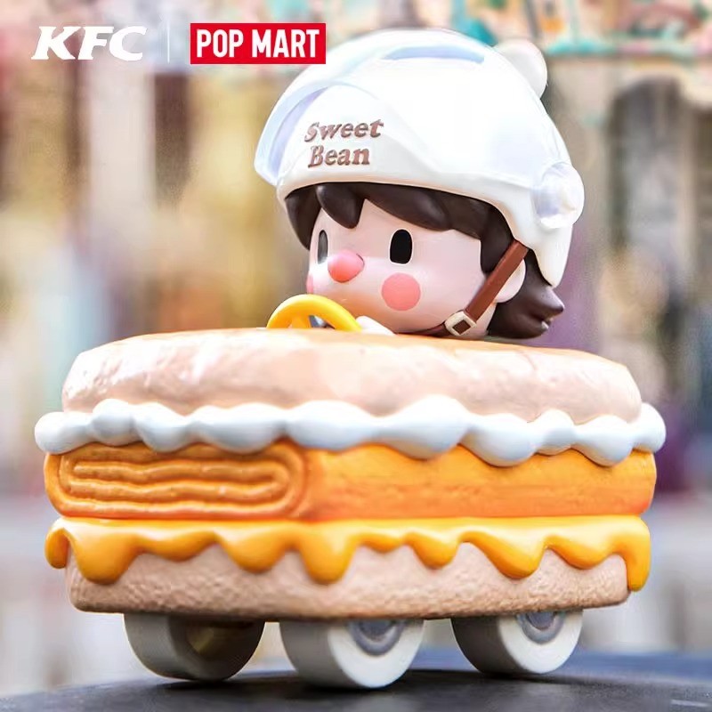 Kentucky Co-Branded Pop Mart Sweet Bean Mystery Box Egg Tart Burger Panini ของเล่นรูปเครื่องประดับขอ