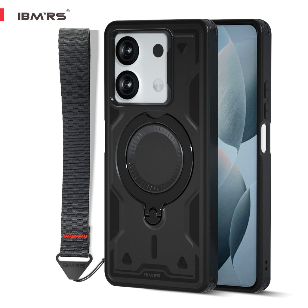 สําหรับเคสโทรศัพท์ Redmi Note 13 5G พร้อมขาตั้งและเชือกเส้นเล็ก | รองรับ IBM RS | 360° การป้องกันการ