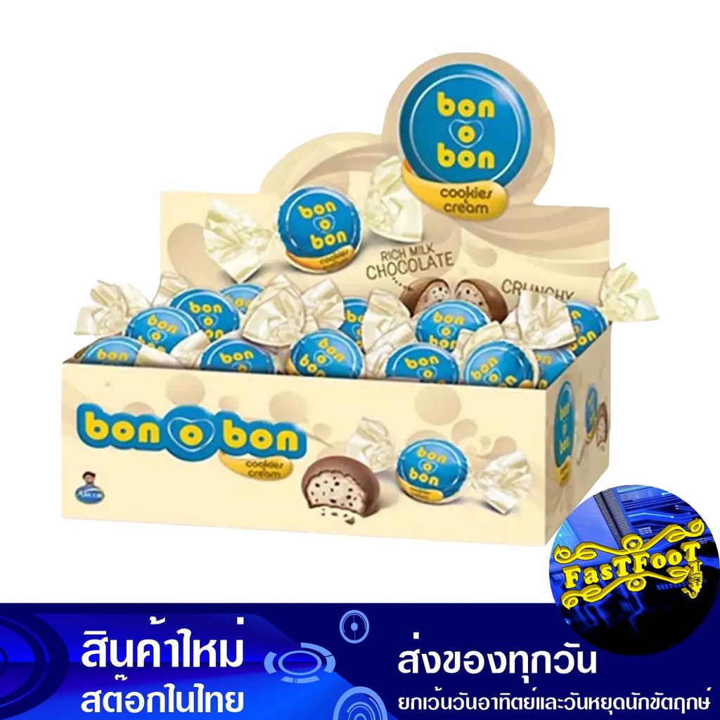 ช็อกโกแลตคุกกี้แอนด์ครีม 14 กรัม X 24 ชิ้น บอนโอบอน Bon O Bon Chocolate Cookies And Cream
