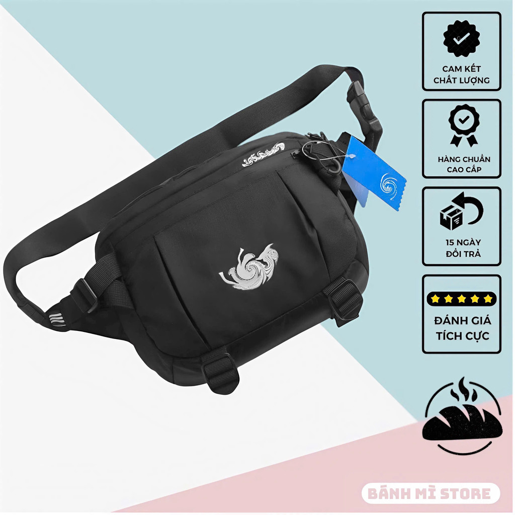 DAS กระเป๋าแฟชั่นครอสบอดี้ทําจากผ้าโพลีเอสเตอร์กันน้ําขนาด 28*20*10 ซม.โลโก้ปัก BREAD STORE