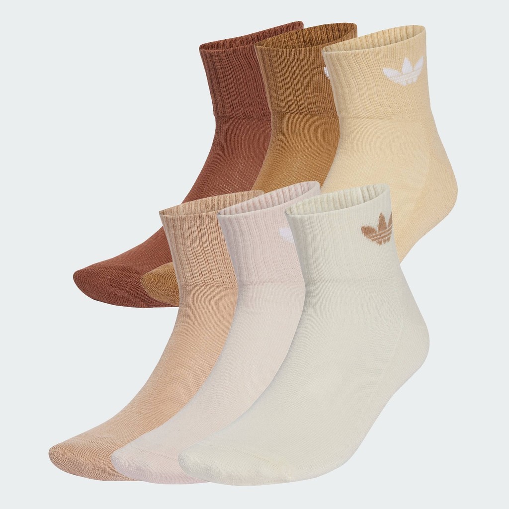 adidas Lifestyle Mid Ankle Socks 6 Pairs Unisex White JV8601