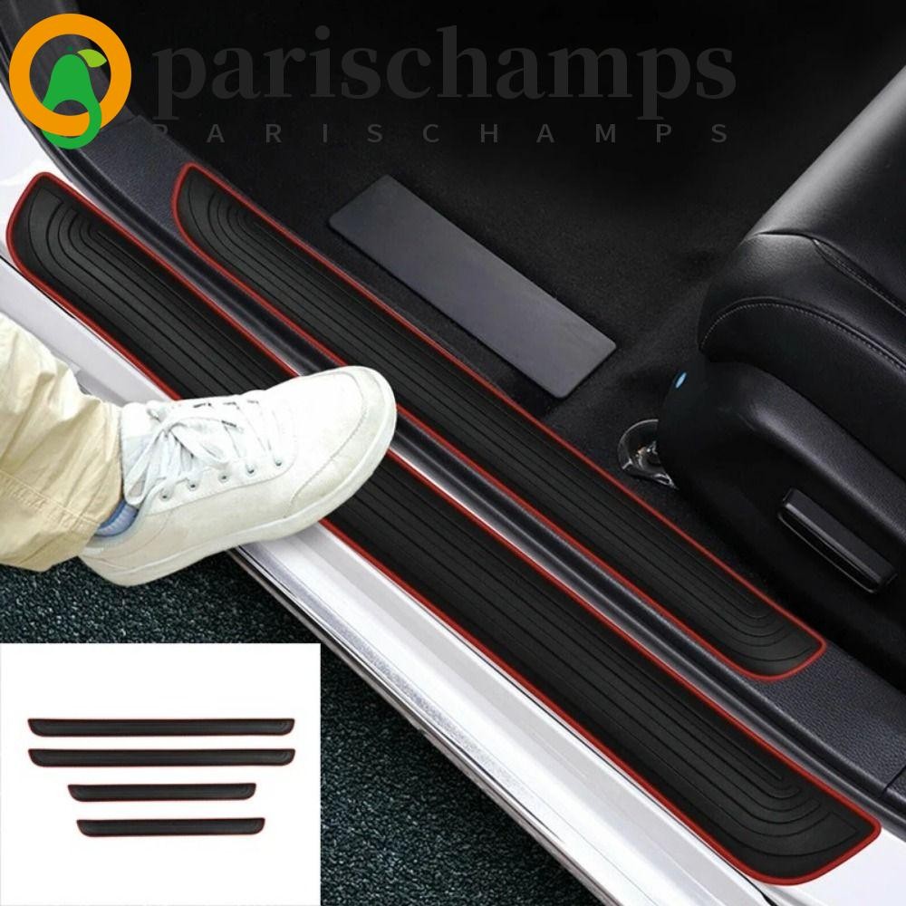 PARISCHAMPS ยางธรณีประตูรถ Scuff ครอบคลุม, ยางป้องกันรอยขีดข่วนสติกเกอร์ธรณีประตูรถ, Self-Adhesive กันน้ําตกแต่ง Anti-Scratch ประตูรถ Sill สติกเกอร์ตกแต่งอุปกรณ์เสริม