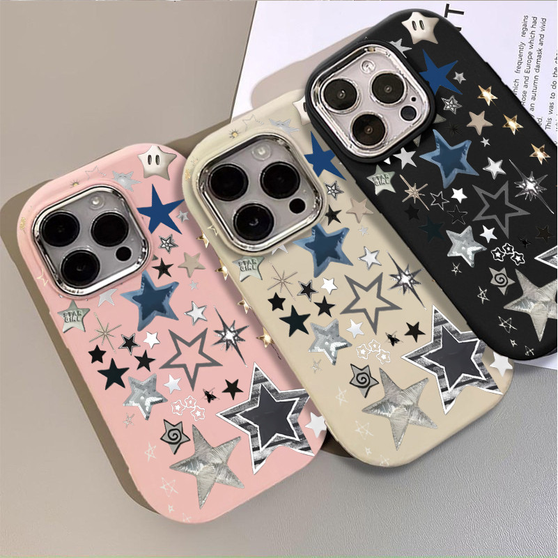 เคสโทรศัพท์ลายดาวสี่มุมเหมาะสําหรับRealme 8 5G 5i 5s 6i c3 c11 2021 C20 C21y C25y C35 C53 narzo n53 